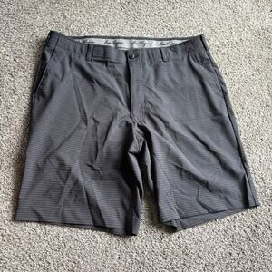 Ben Hogan Golf Shorts Performance Flat Front Gray Striped Mens Size 40